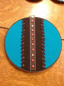 turquoise, brads, and beads