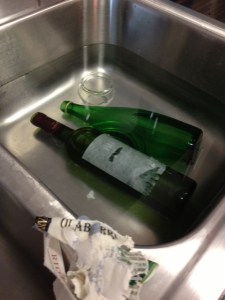 soaking the bottles